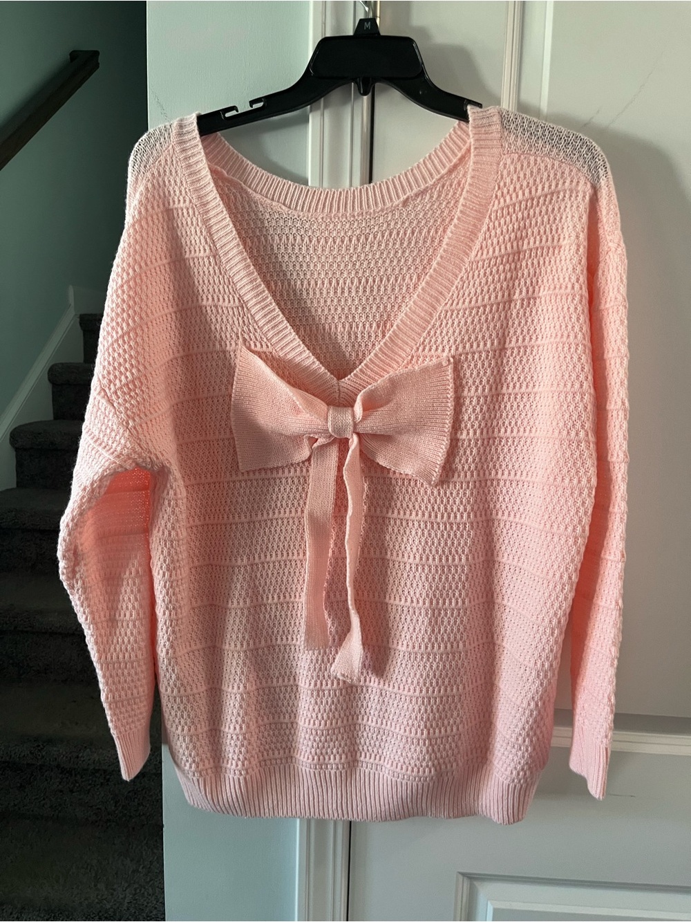 SHEIN Curve Pink Sweater With Bow - Size 3X